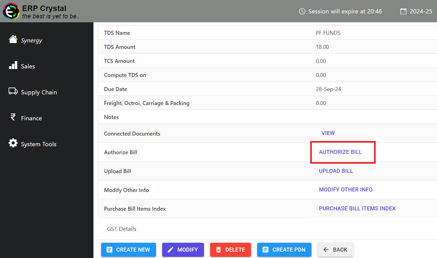 Navigate to Supply Chain