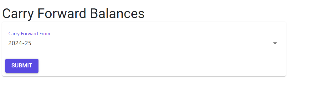 Carry Forward Balances