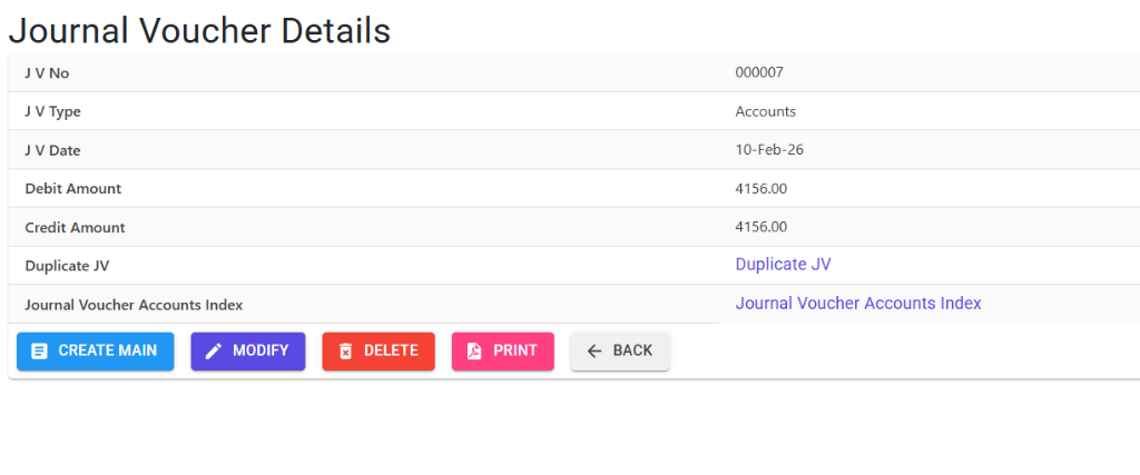 Journal Details Screen