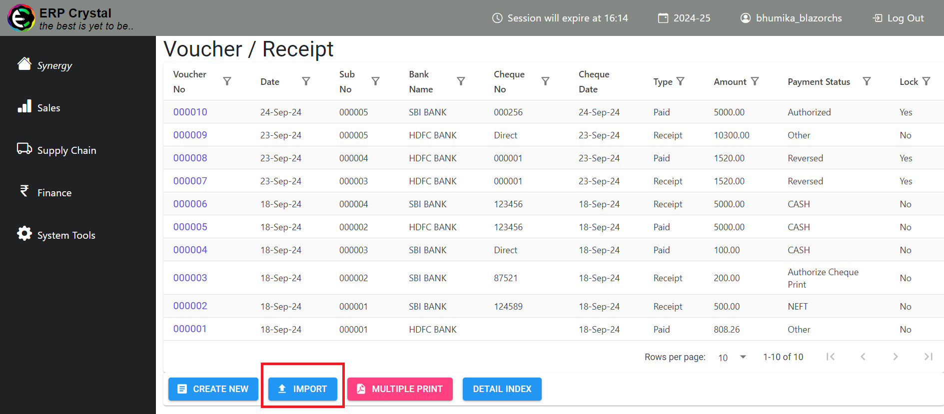 Navigate to Sales Module
